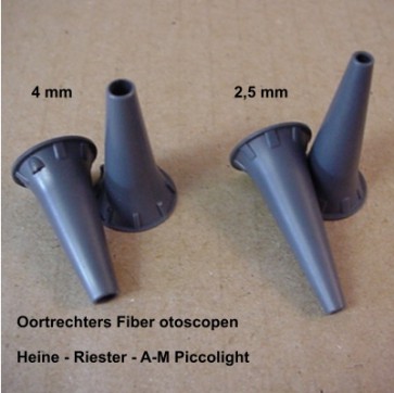 Heine oortrechters <span>4.0 mm ( volw )</span> grijs voor F.O / Fiber otoscopen, 1000 st.