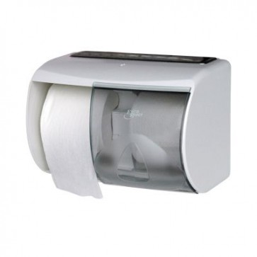 Euro toiletpapier dispenser wit, 1 stuks