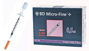 B-D Micro-Fine spuit 0,5 ml + naald 0,33 x 12,7 mm - 100 st.