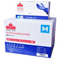 Nieuw! Maple Leaf handschoen, Nitrile, blauw, poedervrij, Maat L 100/doos (omdoos 10 x 100 stuks)